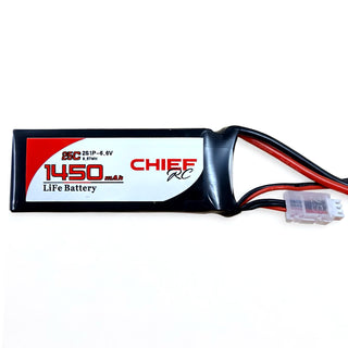 1450mAh 2S1P 6.6V 25C LiFe RX Battery, EC3 & JR, with Balancer