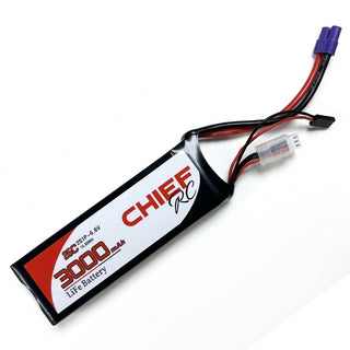 3000mAh 2S1P 6.6V 25C LiFe RX Battery, EC3 & JR, with Balancer