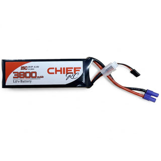 3800mAh 2S1P 6.6V 25C LiFe RX Battery, EC3 & JR, with Balancer