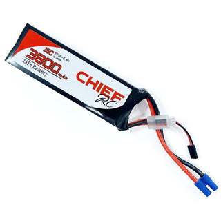 3800mAh 2S1P 6.6V 25C LiFe RX Battery, EC3 & JR, with Balancer