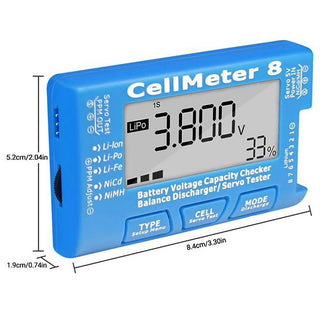 CellMeter 8 Digital Servo / Battery Voltage Tester, for LiPo, Life, Li-lon, NiMH, Nicd Cells
