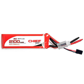 2100mAh 2S1P 6.6V 25C LiFe RX Battery, Bare Wire & JR, with Balancer