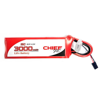 3000mAh 2S1P 6.6V 25C LiFe RX Battery, Bare Wire & JR, with Balancer