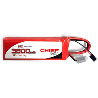 3800mAh 2S1P 6.6V 25C LiFe RX Battery, Bare Wire & JR, with Balancer