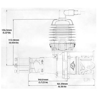 DA-35 Single Gas Engine with Standoffs and Ignition, by Desert Aircraft