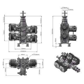 DLE-120-T4 120cc 4-Cylinder Engine