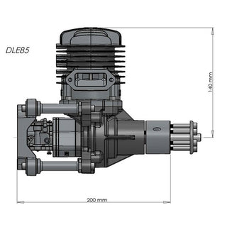 DLE-85 Big Single Engine with Standoffs & ISO Mount