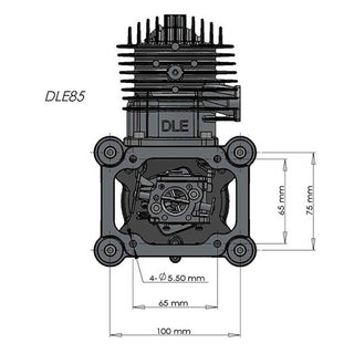 DLE-85 Big Single Engine with Standoffs & ISO Mount