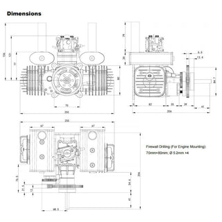 EPHIL X-Series 123cc-T Pro Gasoline Twin Engine with E-Starter