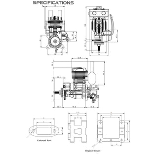 EPHIL X-Series 20cc-R Pro Gasoline Engine with E-Starter