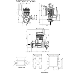 EPHIL X-Series 20cc-S Pro Gasoline Engine with E-Starter