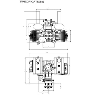 EPHIL X-Series 40cc-T Pro Gasoline Twin Engine with E-Starter