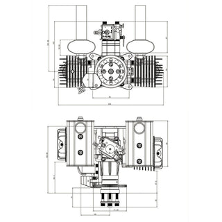 EPHIL X-Series 76cc-T Pro Gasoline Twin Engine with E-Starter