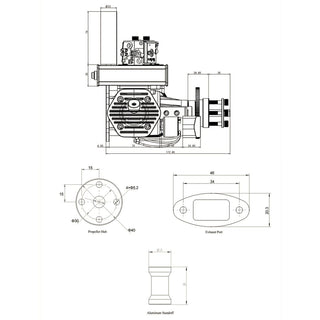 EPHIL X-Series 76cc-T Pro Gasoline Twin Engine with E-Starter