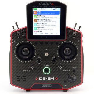 Jeti USA Duplex DS-24 II 2.4GHz/900MHz Transmitter with Case, Carbon Ruby