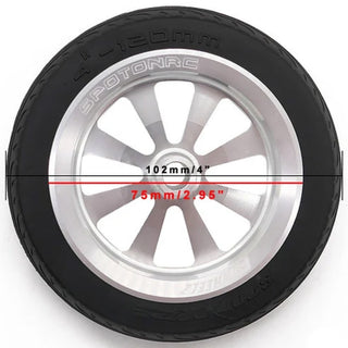 FlyWheelz Eight Spoke Wheel with Rubber Tires, 4" (102mm)